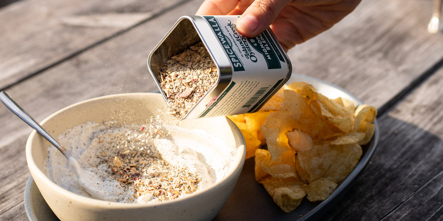 Lemon Shallot Dip with Island Creek Oysters' Mignonette Blend