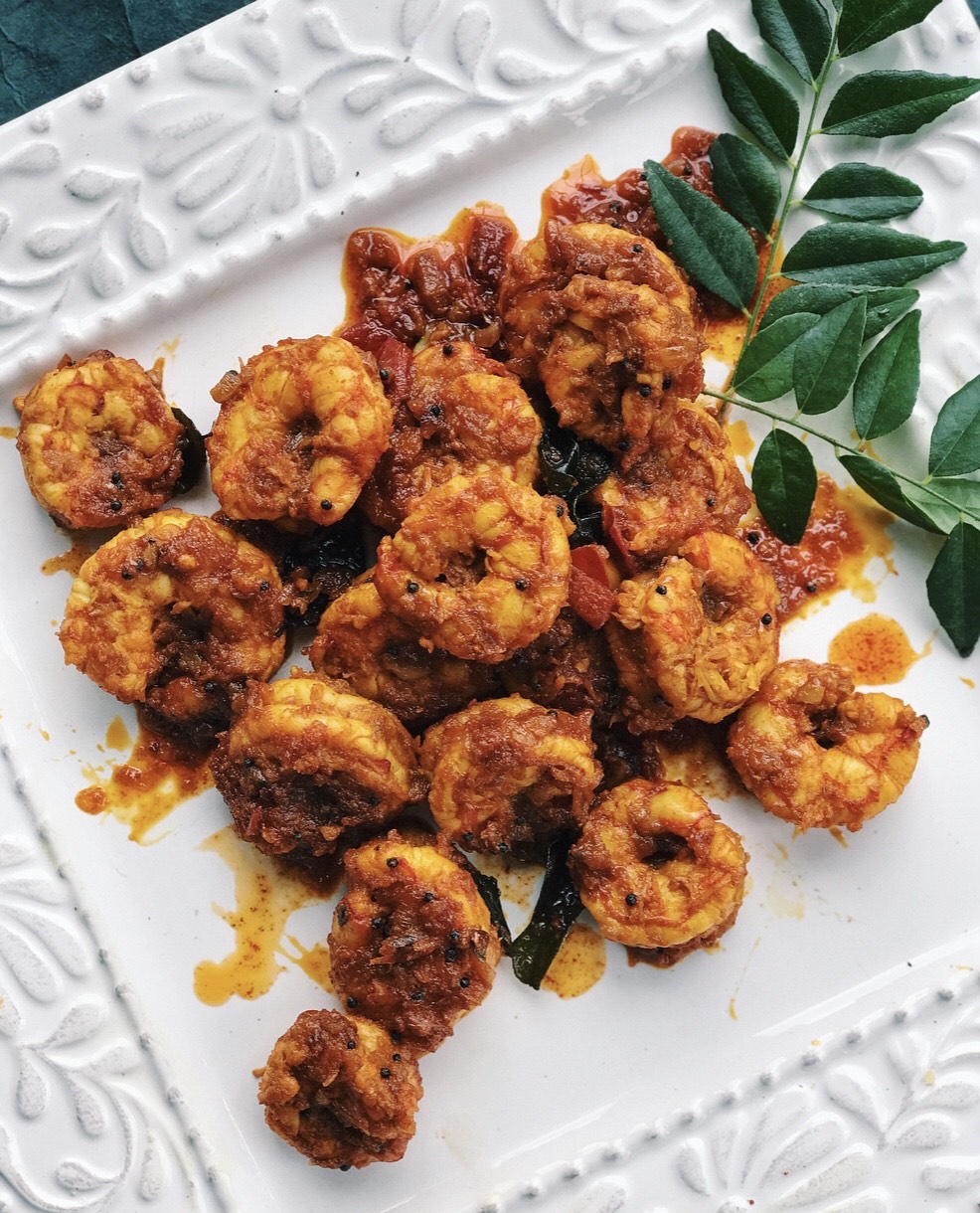 Veda Sankaran's South Indian Shrimp Varuval