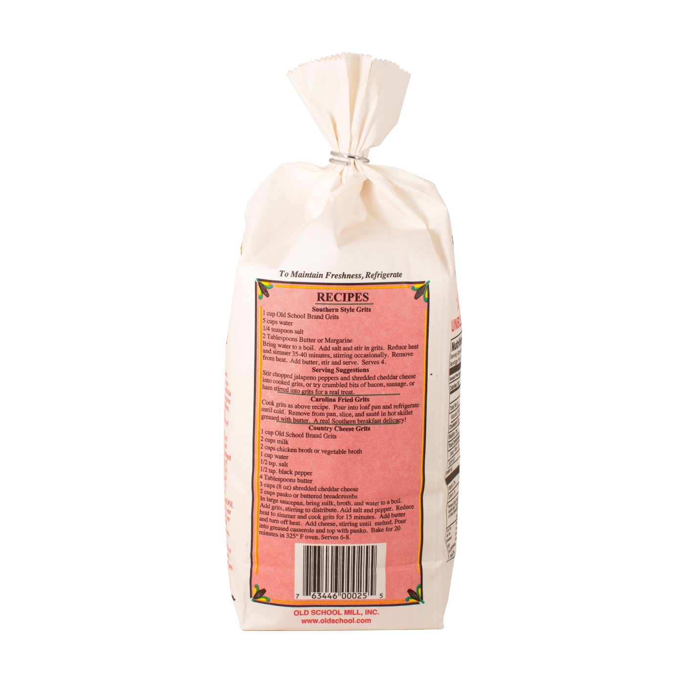 Old School Brand - Stone Ground White Grits 1lb