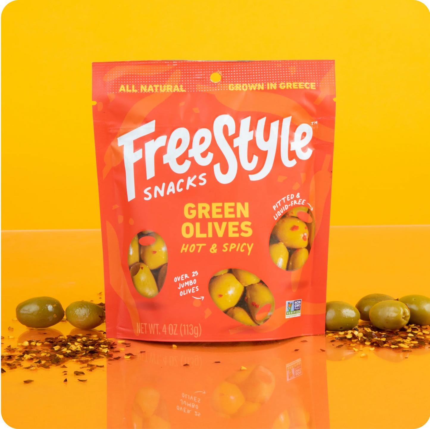 Freestyle Snacks - Hot & Spicy Green Olives