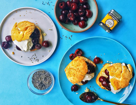 Cherry Shortcakes with Lavender Cream