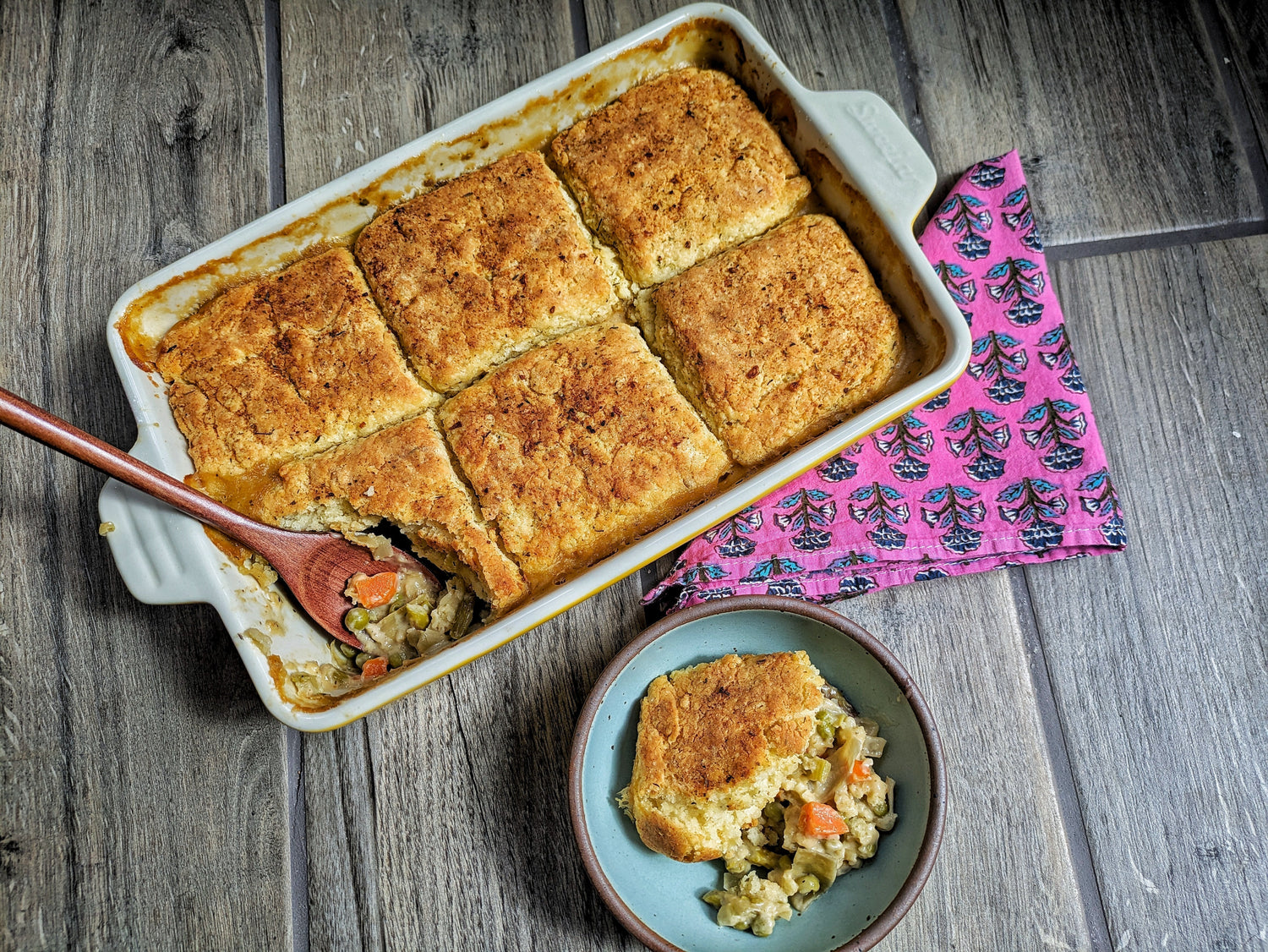 Garlic & Herb Spring Vegetable Pot Pie feat. Callie's Hot Little Biscuits