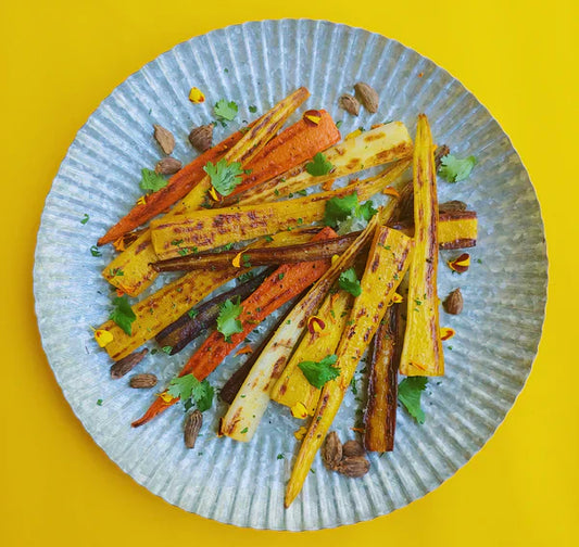 Charred Carrots with Maple Cardamom Glaze