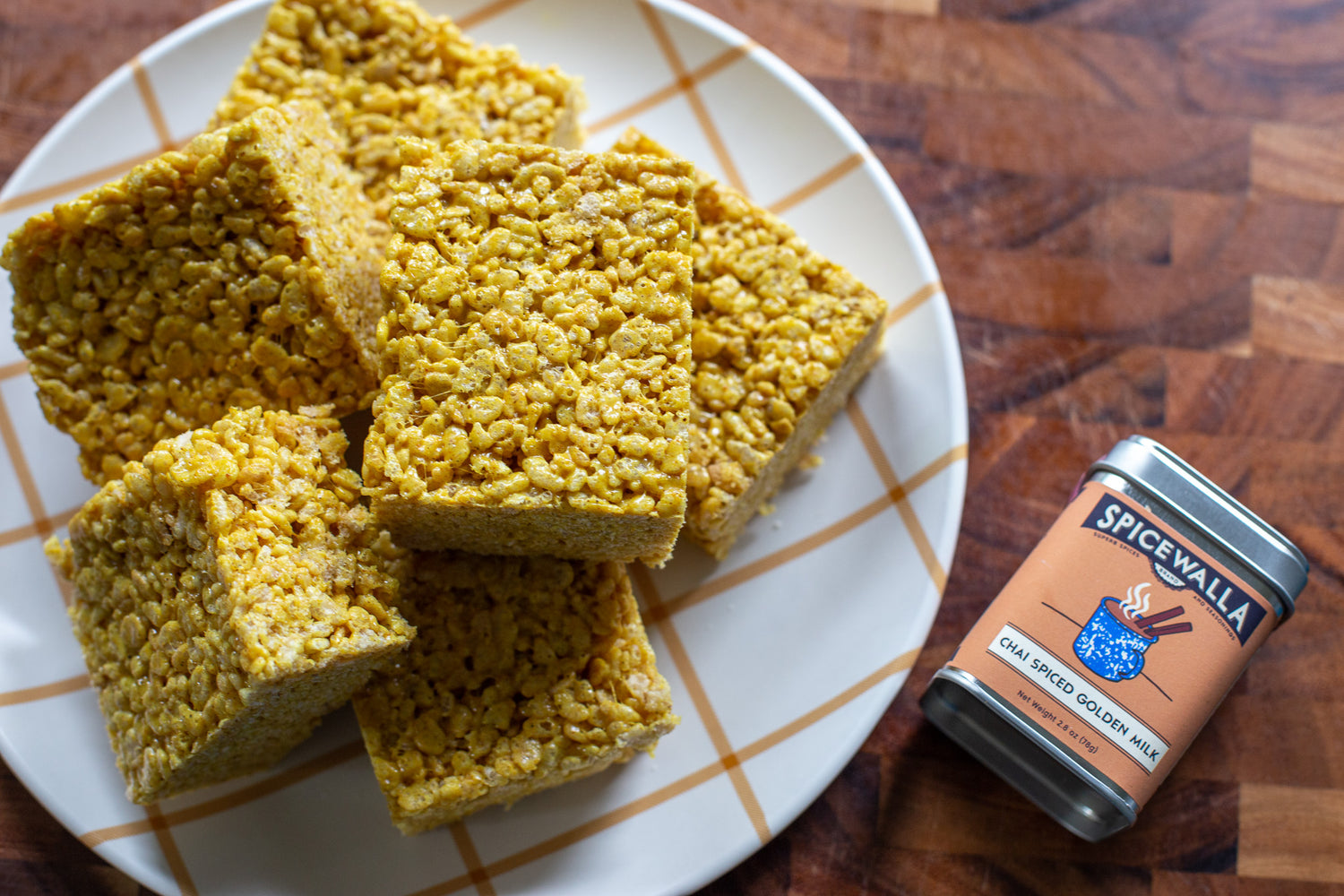 Chai Spiced Golden Crispy Rice Treats
