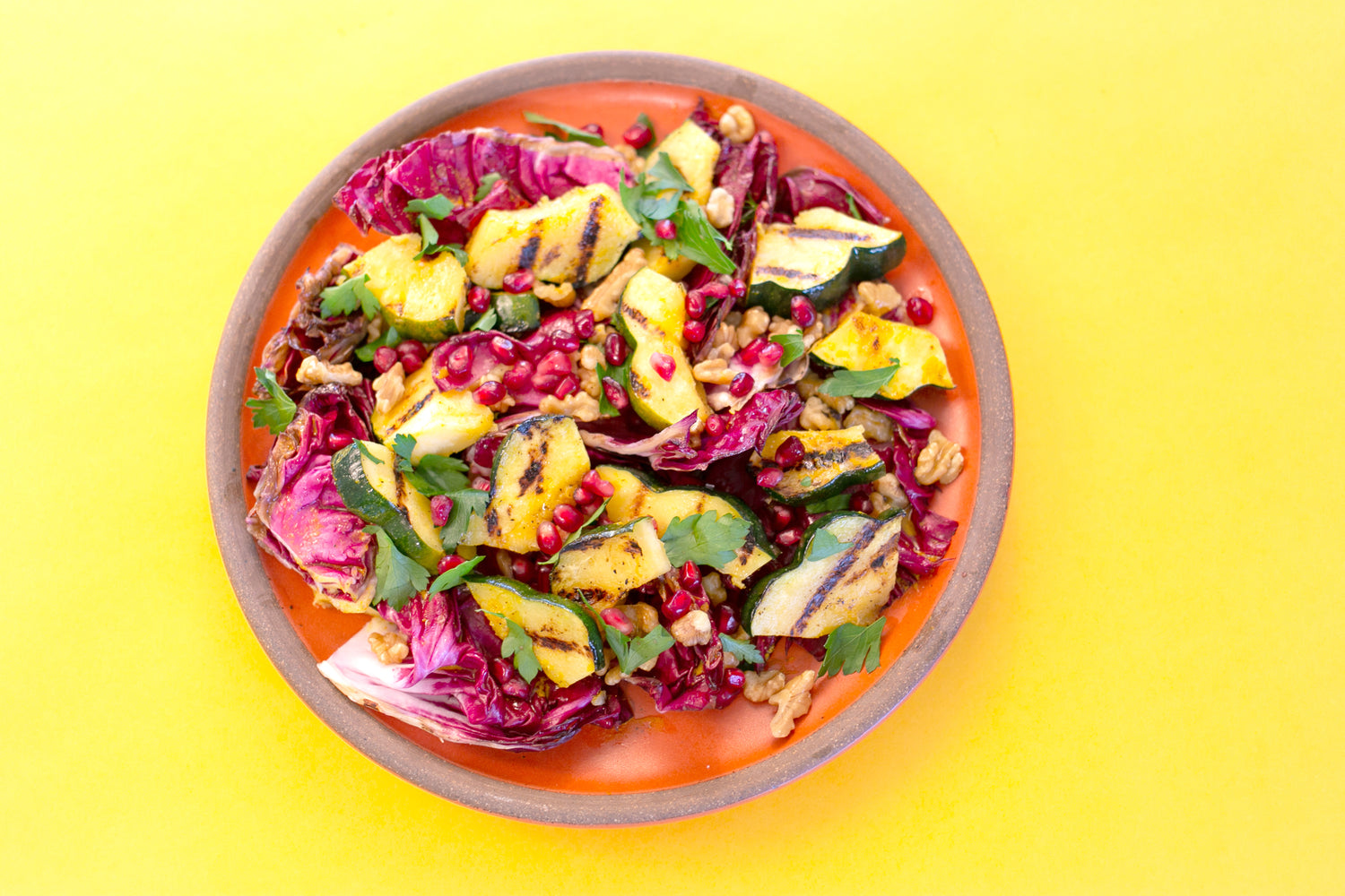 Grilled Squash Salad with Turmeric-Ginger Vinaigrette
