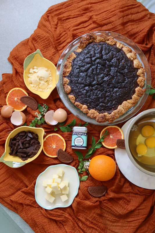 Gee Burcham's Cardamom Orange Chocolate Chess Pie