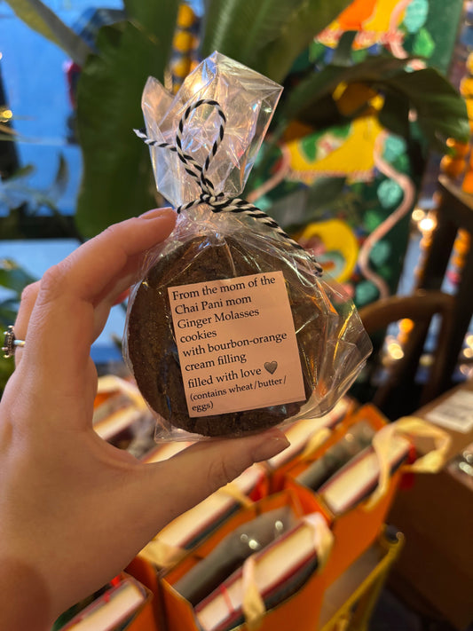 Roz's Ginger Molasses Sandwich Cookies with Orange-Bourbon Cream Filling!