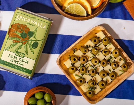 Marinated Cheese & Olive Checkerboard