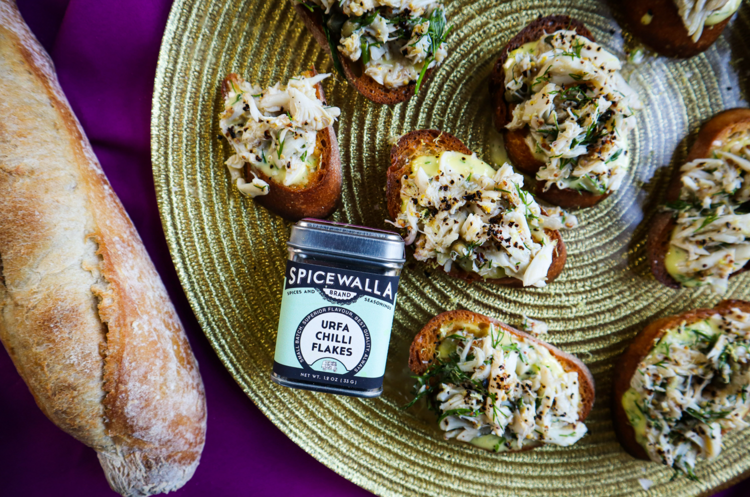 Crab Toast with Dill Aioli & Urfa Flakes