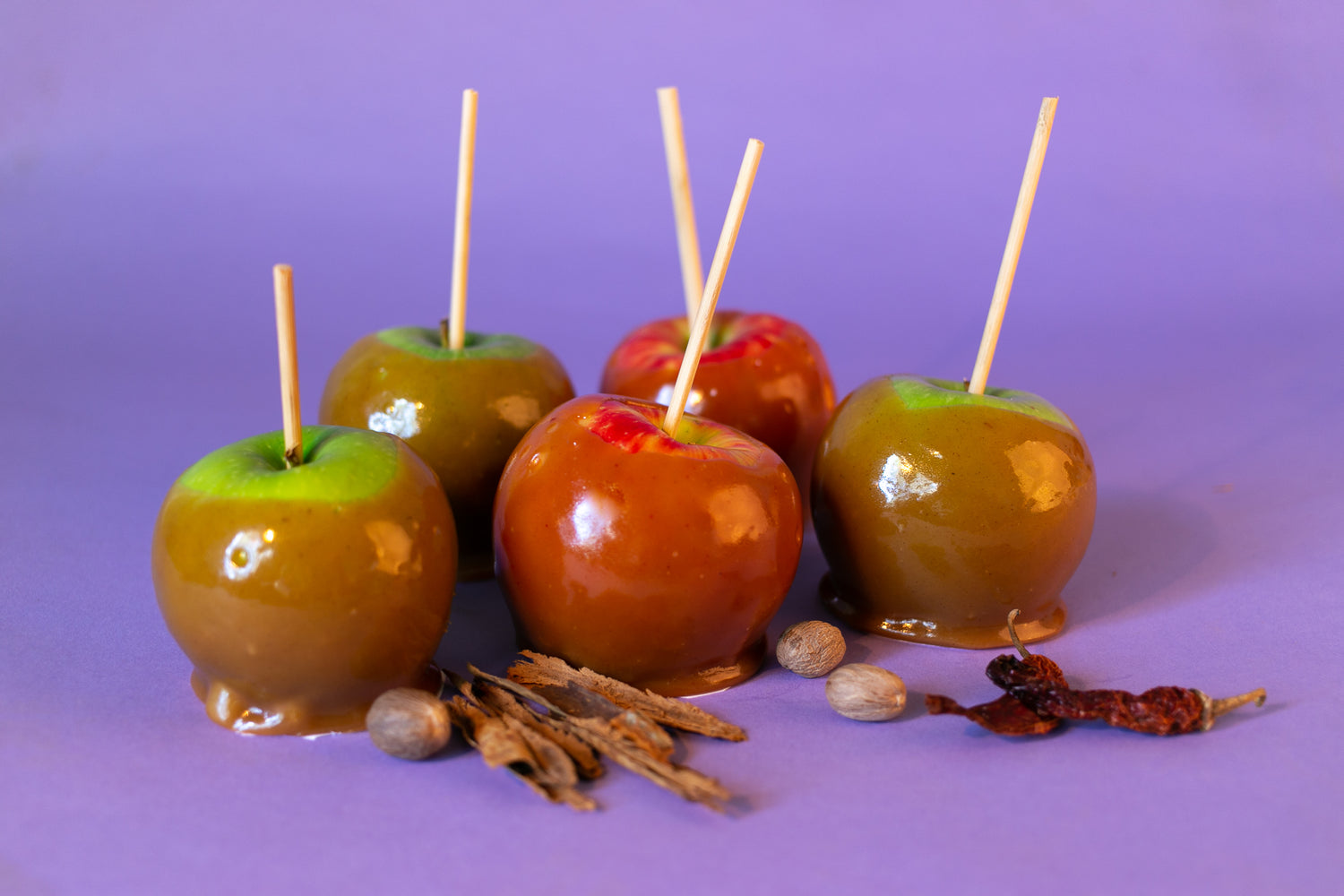 Fall Spiced and Kashmiri Chilli Caramel Apples