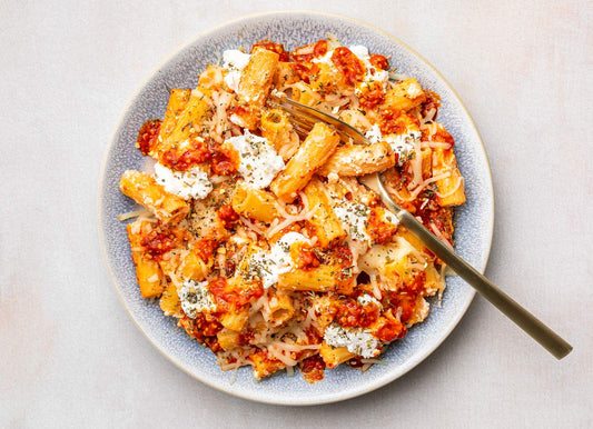 Extra Cheesy Tomato Baked Rigatoni
