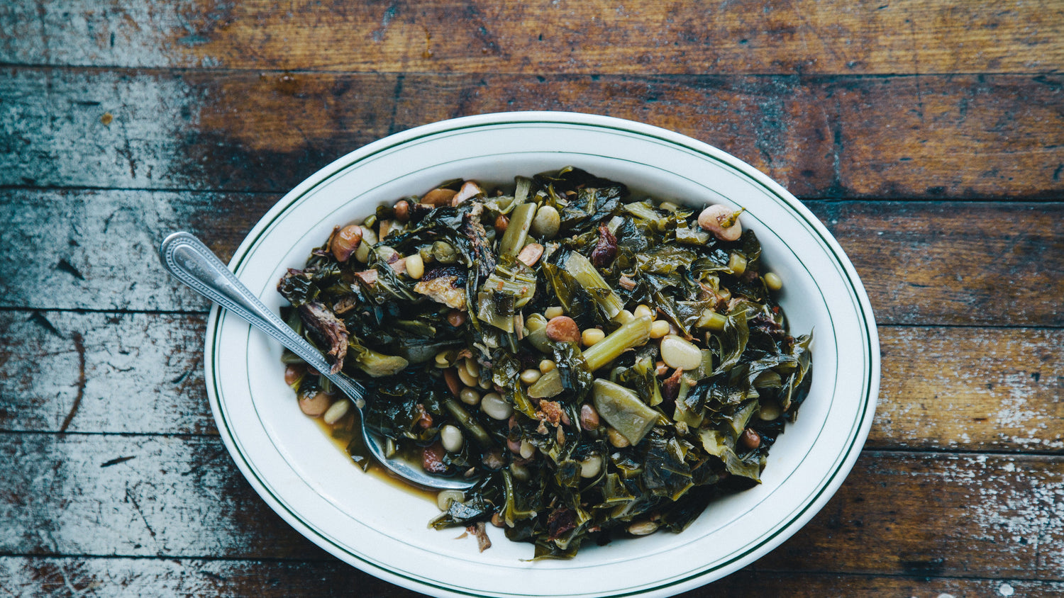 Southern Traditions: Buxton Hall's Smoky Tangy Greens and Beans for NYD