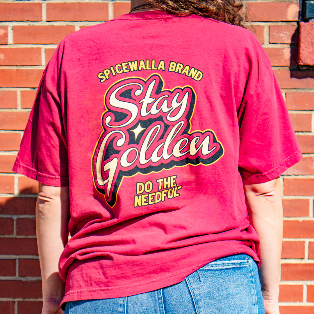 Spicewalla Stay Golden T-Shirt in Red