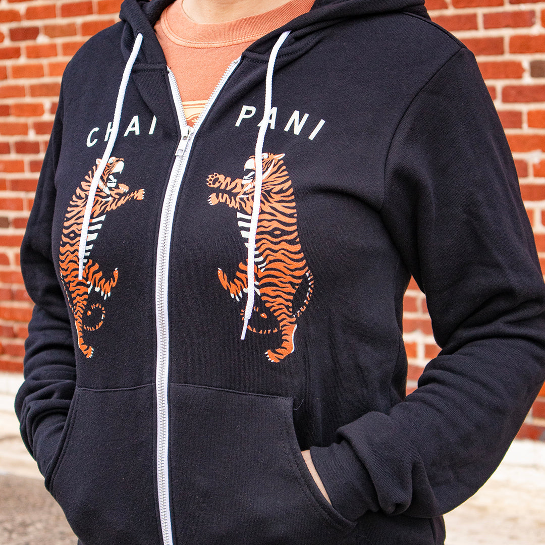 Chai Pani Tiger Zip Hoodie in Black – Spicewalla